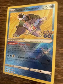 Pokemon TCG Radiant Blastoise Holo Card Pokemon Go 018/078 - Image 3