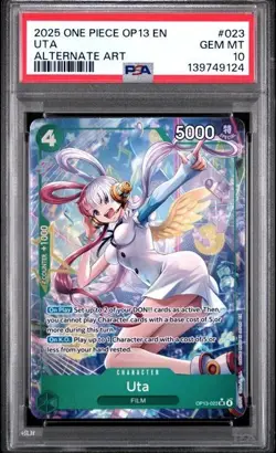 2025 ONE PIECE OP13-CARRYING ON HIS WILL #023 UTA ALTERNATE ART PSA 10 GEM MINT - Image 1