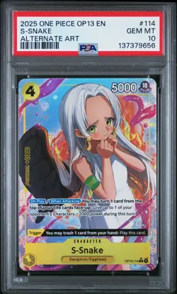2025 ONE PIECE OP13-CARRYING ON HIS WILL ALTERNATE ART #114 S-SNAKE PSA 10 - Image 1