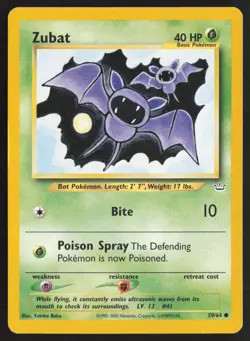 Pokemon TCG | Zubat 59/64 | Common | Neo Revelation | Moderately Played - Image 2