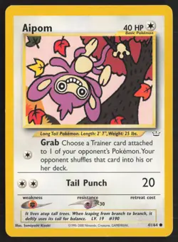 Pokemon TCG | Aipom 41/64 | Common | Neo Revelation | Moderately Played - Image 2