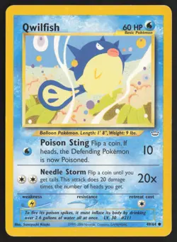 Pokemon TCG | Qwilfish 49/64 | Common | Neo Revelation | Moderately Played - Image 2