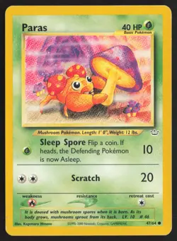 Pokemon TCG | Paras 47/64 | Common | Neo Revelation | Moderately Played - Image 2