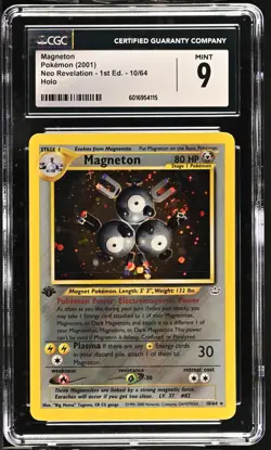 2001 Pokemon Neo Revelation #10/64 Magneton 1st Edition CGC 9 MINT - Image 1