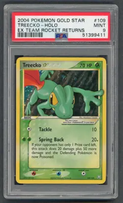 Pokemon Cards - PSA 9 Treecko 109/109 - Gold Star Ex Team Rocket Returns MINT - Image 1