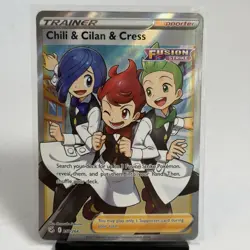 Chili & Cilan & Cress Full Art 258/264 Swsh08 Fusion Strike Holo Pokemon NM Card - Image 1