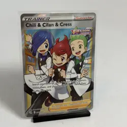 Chili & Cilan & Cress Full Art 258/264 Swsh08 Fusion Strike Holo Pokemon NM Card - Image 2