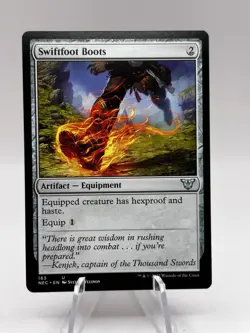 Swiftfoot Boots 163 Commander: Kamigawa: Neon Dynasty NEC MTG NM - Image 1