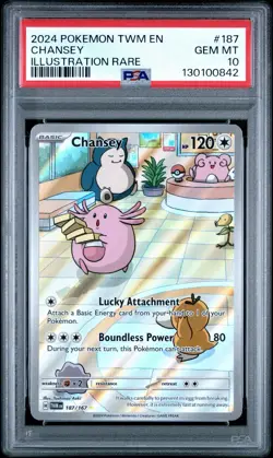 2024 Pokemon Twilight Masquerade Chansey 187/167 Illustration Rare PSA 10 - Image 1