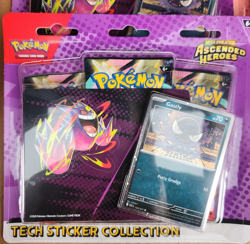 lot 4 Ascended Heroes 3 Pack Tech Sticker Collection Sealed Pokemon EN - Image 3