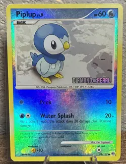 Pokemon TCG Piplup 93/130 Diamond & Pearl Stamped Card Reverse Holo MP - Image 1