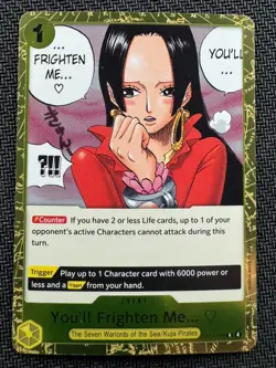 You'll Frighten Me OP14-118 The Azure Seas Seven Foil Rare - One Piece - NM - Image 1