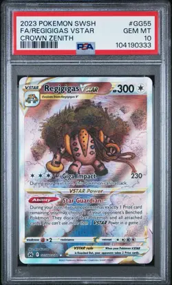Pokemon TCG Crown Zenith Regigigas VSTAR GG55/GG70 PSA 10 Graded Slab Card - Image 1