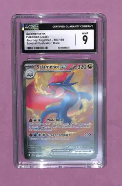 2025 Pokemon SV Journey Together Salamence ex #187/159 CGC 9 - Image 1