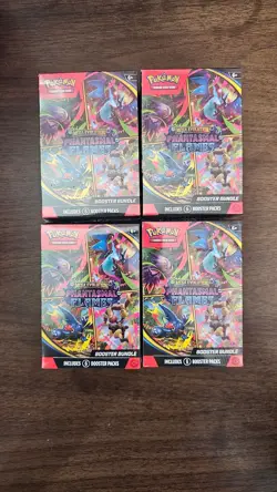 Pokemon TCG Mega Evolution Phantasmal Flames Booster Bundle Lot of 4 Sealed - Image 1