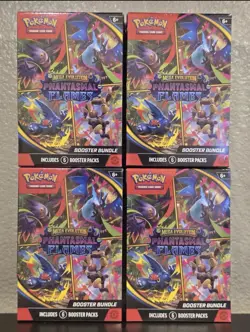 Lot of 4 - Pokemon Mega Evolution Phantasmal Flames Booster Bundle Sealed - Image 1