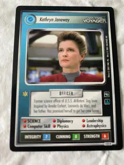 Star Trek CCG 1E Voyager KATHRYN JANEWAY Rare Card NEVER PLAYED - Image 1
