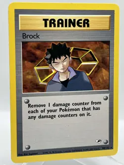 Brock 98/132 Gym Heroes Unlimited Non Holo Rare Vintage WotC Pokemon TCG Card - Image 2