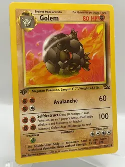Golem 36/62 Fossil 1st Ed Non Holo WotC 1999 Vintage Pokemon TCG Card - Image 2