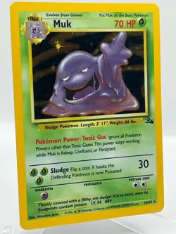 Muk 13/62 Fossil Unlimited Holo Rare 1999 Vintage Pokemon TCG Card - Image 2