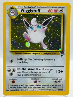 Wigglytuff 19/130 Base Set 2 Unlimited Holo Rare WotC Vintage Pokemon TCG Card - Image 1