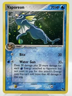 Vaporeon 6/17 Pop Series 3 Holo Rare Promo 2006 Vintage Pokemon TCG Card - Image 1