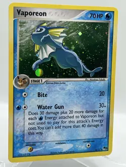 Vaporeon 6/17 Pop Series 3 Holo Rare Promo 2006 Vintage Pokemon TCG Card - Image 2