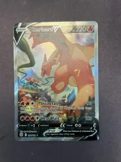 Pokemon TCG Charizard v Brilliant Stars Holo Ultra Rare Card 154/172 MP [Bend] - Image 1