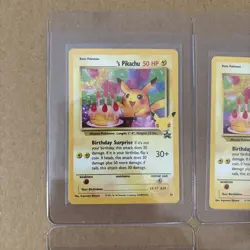 Pokemon Birthday Pikachu #24 Holo Rare 25th Celebrations TCG - FOUR CARD LOT - Image 2