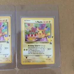 Pokemon Birthday Pikachu #24 Holo Rare 25th Celebrations TCG - FOUR CARD LOT - Image 3