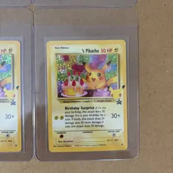 Pokemon Birthday Pikachu #24 Holo Rare 25th Celebrations TCG - FOUR CARD LOT - Image 4
