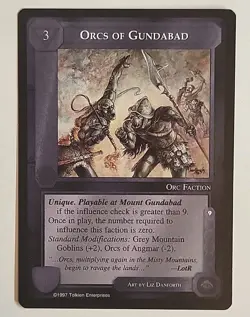 MIDDLE-EARTH CCG MECCG ORCS OF GUNDABAD THE LIDLESS EYE LE MELE FIXED LOTR CARD - Image 1