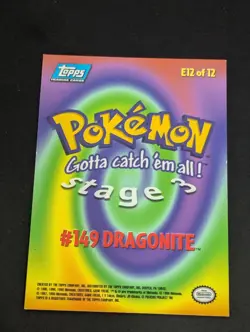 Pokemon Movie Card Dragonite #149 E12 of 12 | Topps 1999 Blue Logo LP - Image 2