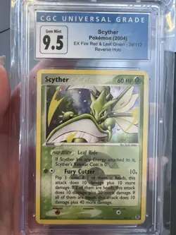 Pokemon Scyther 29/112 Rev. Holo Rare 2004 EX Fire Red Leaf Green Graded CGC 9.5 - Image 1