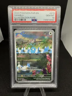 2023 Pokemon TCG Paradox Rift Swablu #213/182 PSA 10 GEM MT Illustration Rare - Image 1