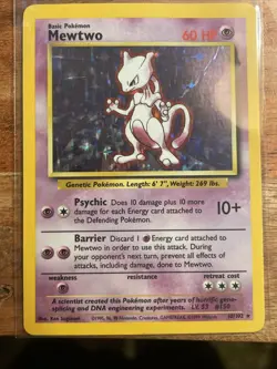 Pokemon Mewtwo Holo Rare 1999 10/102 Lightly Played Condition WOTC Vintage - Image 2