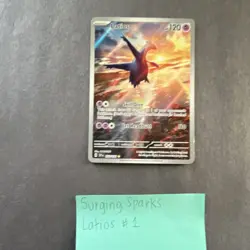 Pokemon TCG Latios Illustration Rare Holo Sv08 Surging Sparks #203/191 English - Image 1