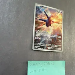 Pokemon TCG Latios Illustration Rare Holo Sv08 Surging Sparks #203/191 English - Image 3