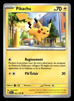 Carte Pokemon PIKACHU 062/193 EV2 Ecarlate et Violet PAL FR NEUF - Image 1
