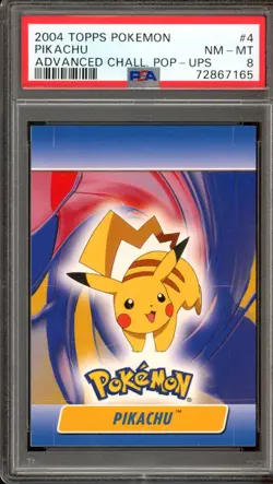 2004 Topps Pokemon Advanced Challenge Pikachu Pop-Ups #4 - PSA 8 Near Mint - Image 1