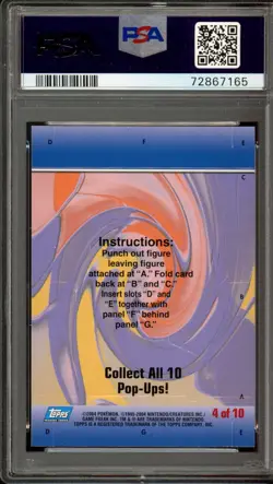 2004 Topps Pokemon Advanced Challenge Pikachu Pop-Ups #4 - PSA 8 Near Mint - Image 2