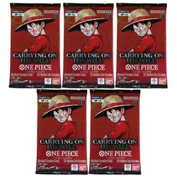 Bandai One Piece Cards - Carrying On His Will OP-13 - 5 BOOSTER PACKS LOT - Image 1