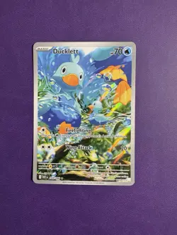 Ducklett 109/086 Pokemon TCG Scarlet & Violet White Flare Illustration Rare Card - Image 1