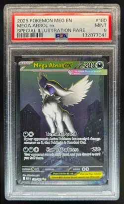 2025 Pokemon Mega Evolution Absol ex Special Illustration Rare #180/132 PSA 9 - Image 1