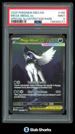 2025 POKEMON MEGA EVOLUTION #180/132 ABSOL EX SPECIAL ILLUSTRATION RARE PSA 9 - Image 1