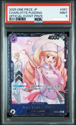 Charlotte Pudding One Piece 2025 Official Event Prize Japanese OP08-067 R PSA 9 - Image 1