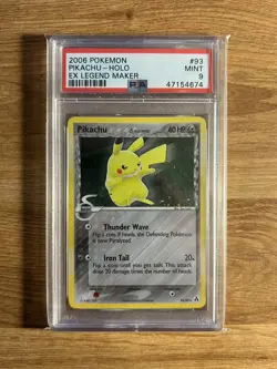2006 Pokemon EX Pikachu 93/92 HOLO Legend Maker Secret Rare - PSA 9 - Image 1