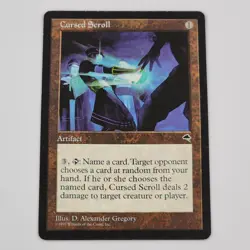 Cursed Scroll Magic the Gathering - Tempest Rare - LP/NM Artifact Card - Image 1
