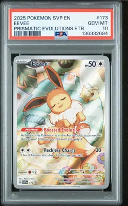 2025 Pokemon Scarlet & Violet Prismatic Evolutions BSP #173 Eevee PSA 10 - Image 1
