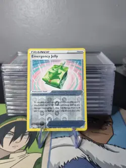 155/195 EMERGENCY JELLY REVERSE HOLO SILVER TEMPEST POKEMON CARD - Image 1